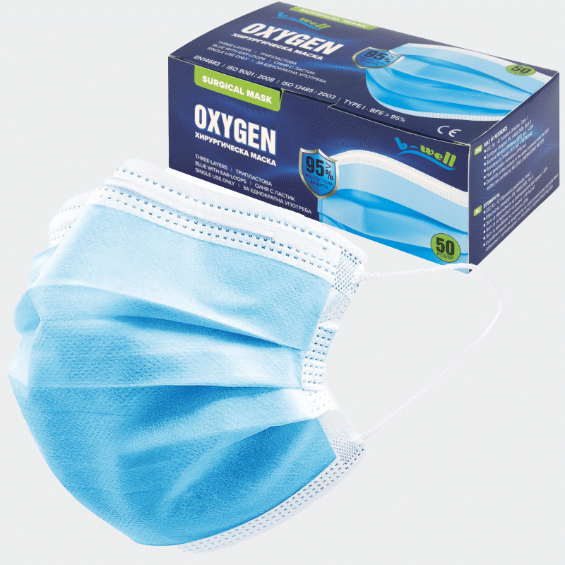 Ιατρική Μάσκα Προσώπου Μίας Χρήσης OXYGEN